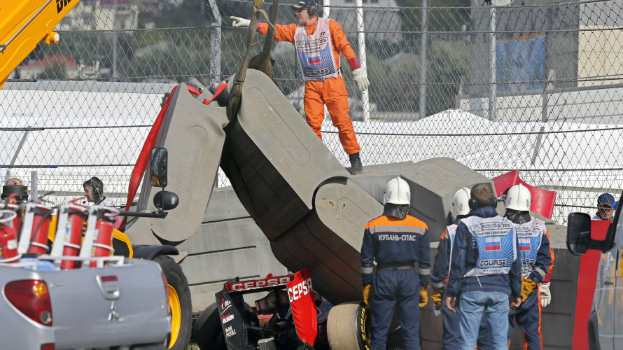 Accidente de Carlos Sainz en el GP de Rusia. EFE.