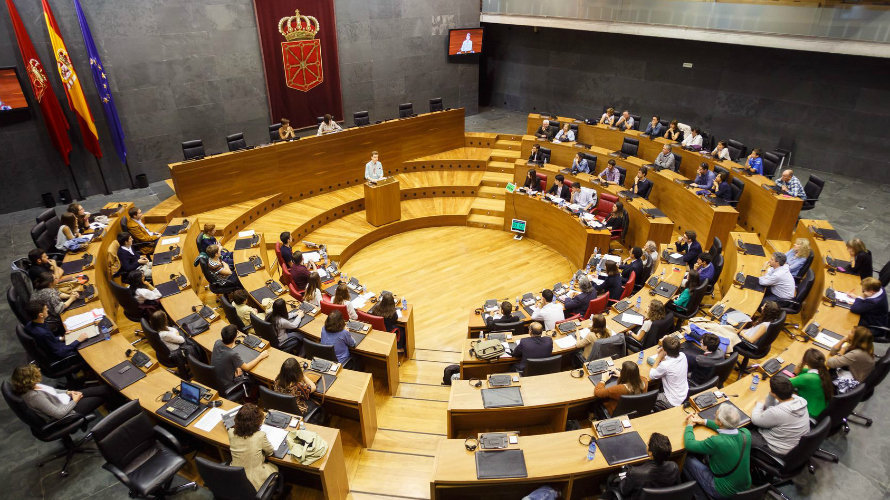 Una imagen de la fase final del año pasado, celebrada en el Parlamento de Navarra.