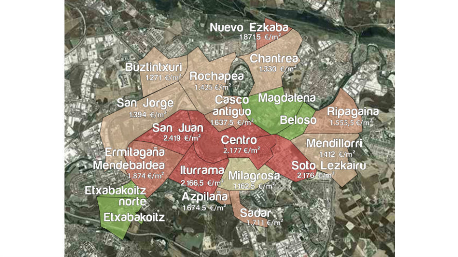 Datos del precio de la vivienda en Pamplona. /Tu Hábitat Pamplona