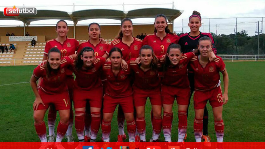 Alineación titular de la selección española sub-17 femenina.