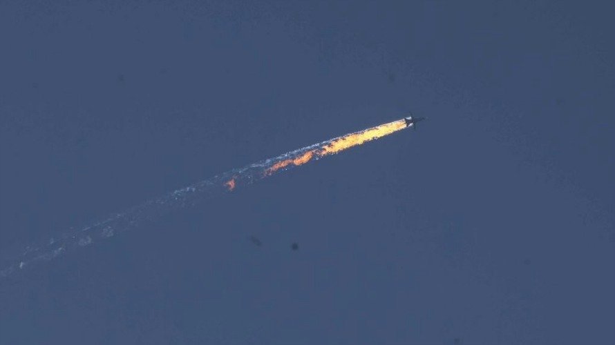 Avión ruso derribado por Turquía. Twitter.