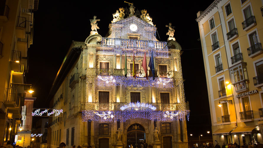 Luces de Navidad del Ayuntamiento de Pamplona.
