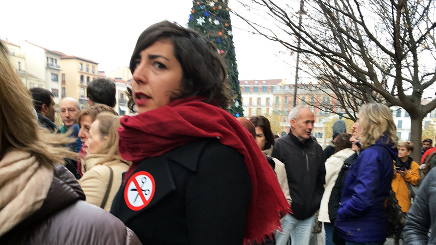 Laura Pérez, durante un momento de la manifestación