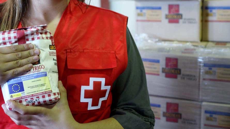Alimentos repartidos por la Cruz Roja en Navarra.