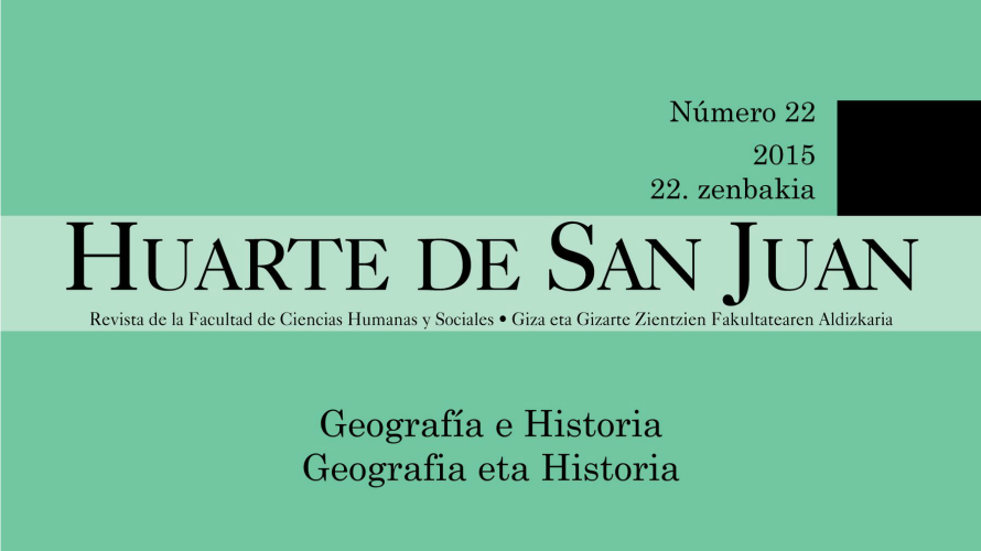 Portada del último número de la revista Huarte de San Juan. Geografía e Historia, editada por la UPNA.