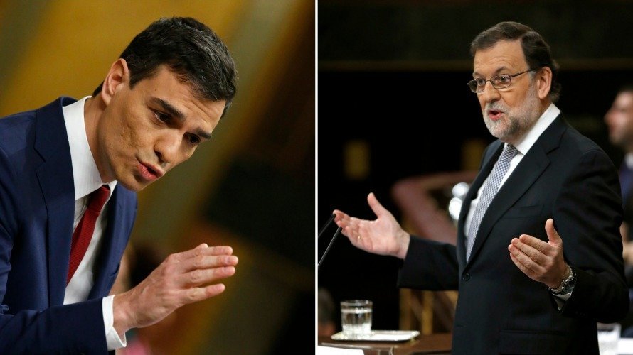 Mariano Rajoy y Pedro Sánchez en el Congreso de los Diputados. EFE.