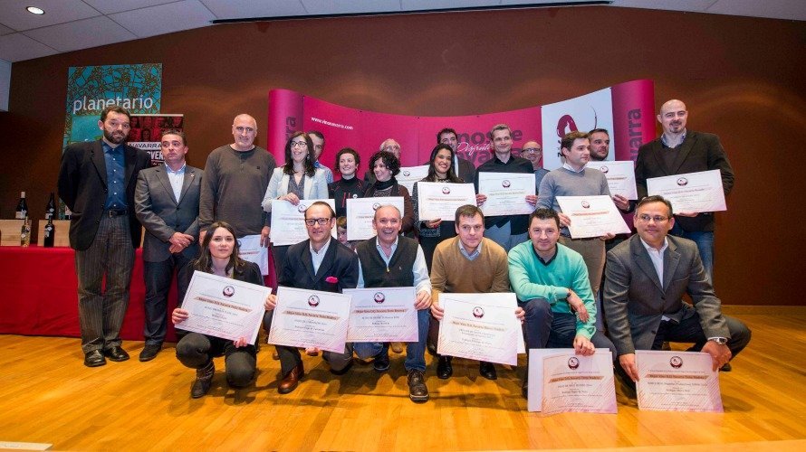 Representantes de las bodegas ganadoras del concurso 'Mejores Vinos D.O. de Navarra'