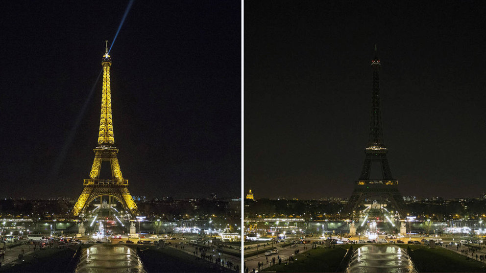 La Torre Eiffel de París volverá a apagarse durante una hora este año.
