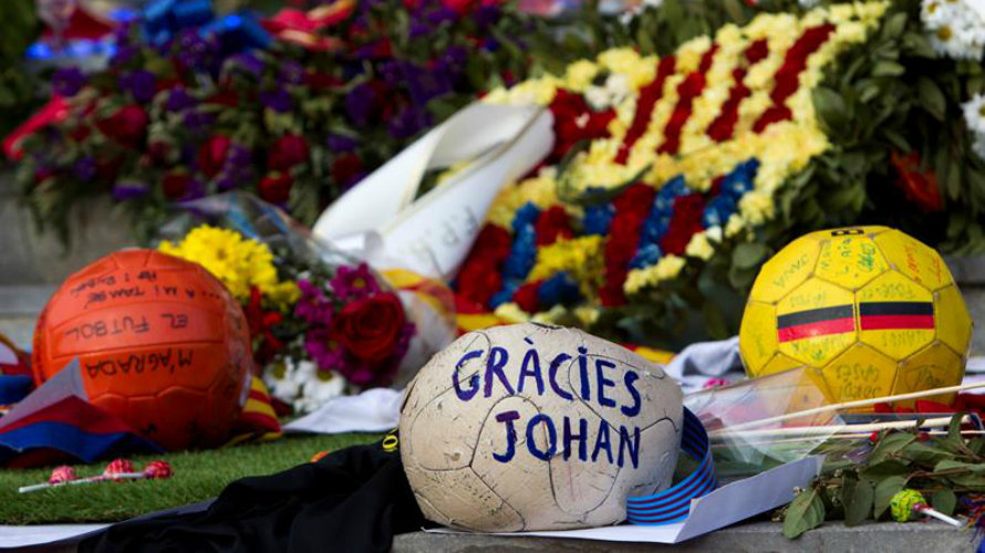 Homenaje popular para Johan Cruyff. Efe.
