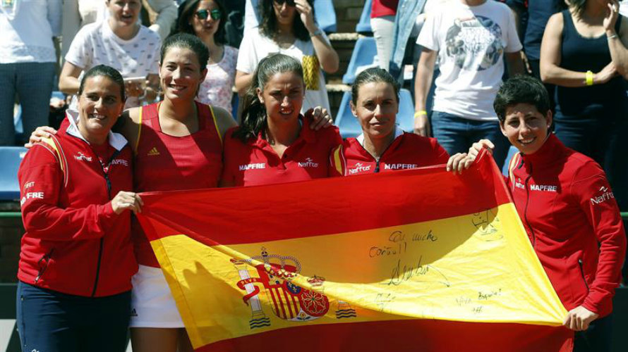 Equipo español de tenis en la Copa Federación. Efe.