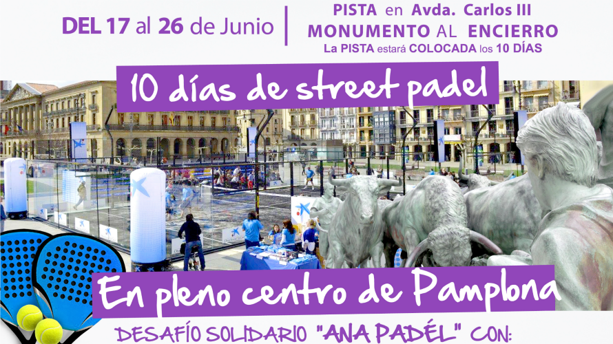 Cartel del torneo de pádel en Pamplona.