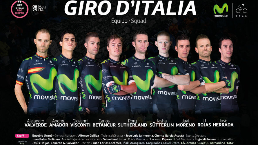 Equipo Movistar para el Giro de Italia. Foto Movistar team.