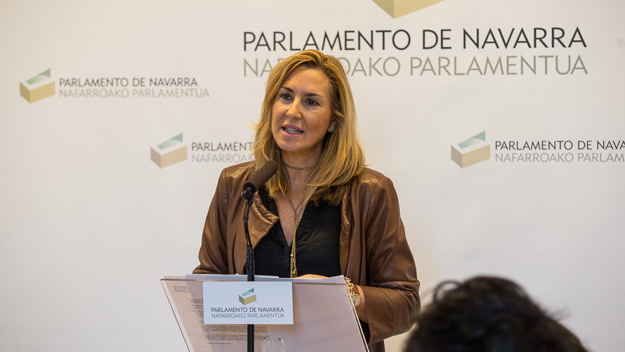 Ana Beltrán (PPN) en su comparencia tras la Mesa y la Junta de Portavoces del Parlamento de Navarra. (5). IÑIGO ALZUGARAY
