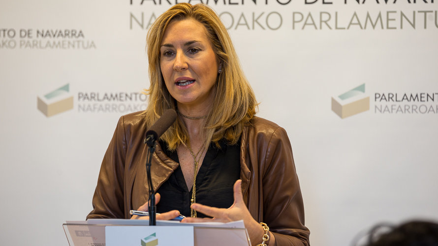 Ana Beltrán (PPN) en su comparencia tras la Mesa y la Junta de Portavoces del Parlamento de Navarra. (6). IÑIGO ALZUGARAY