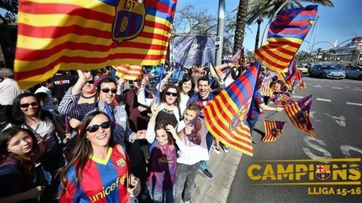90.000 personas acompañaron al FC Barcelona en la celebración (EP).