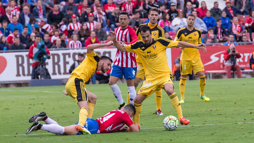 Imágenes del partido de vuelta de la final del play-off disputado en Girona en el que Osasuna ha logrado el ascenso a Primera (15). IÑIGO ALZUGARAY