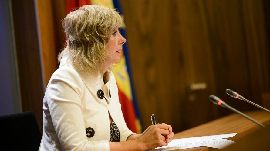 Ana Ollo, en la sesión de Gobierno de Navarra. PABLO LASAOSA