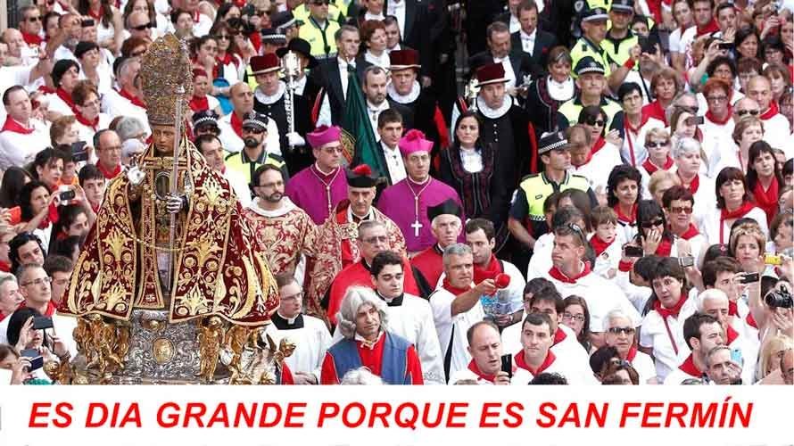 Imagen de la imagen de San Fermín en las calles de Pamplona.