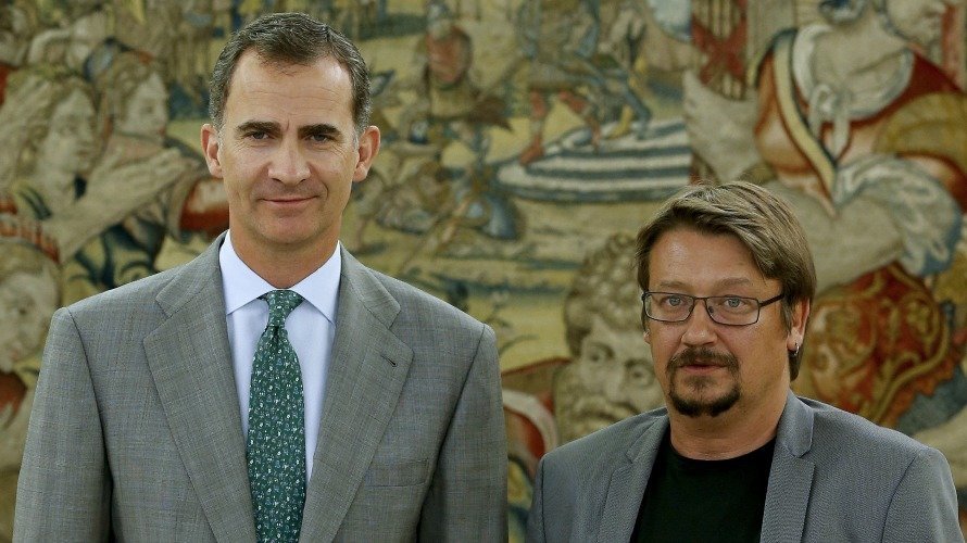 -El rey Felipe recibe en el Palacio de la Zarzuela al portavoz de En Comú Podem, Xavier Domènech. EFE. BALLESTEROS