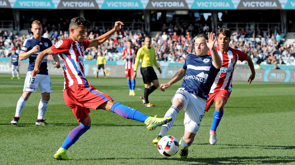 Imagen del Melbourbe Victory 1 - 0 Atlético de Madrid. EFE/EPA/JOE CASTRO AUSTRALIA AND NEW ZEALAND OUT