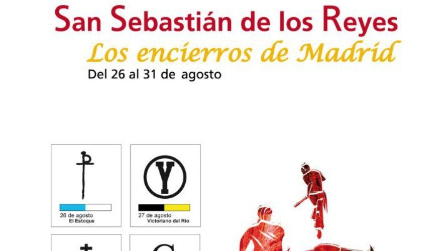 Cartel promocional de los encierros de Madrid, en San Sebastián de los Reyes.