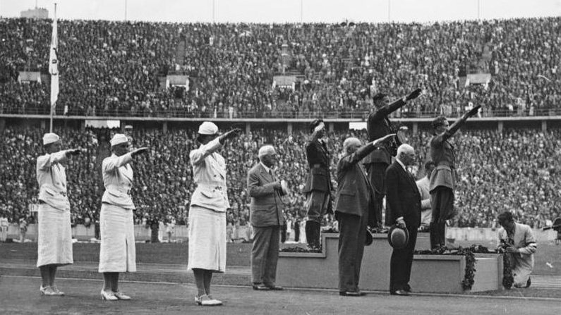 Saludo nazi durante las olimpiadas de Berlín