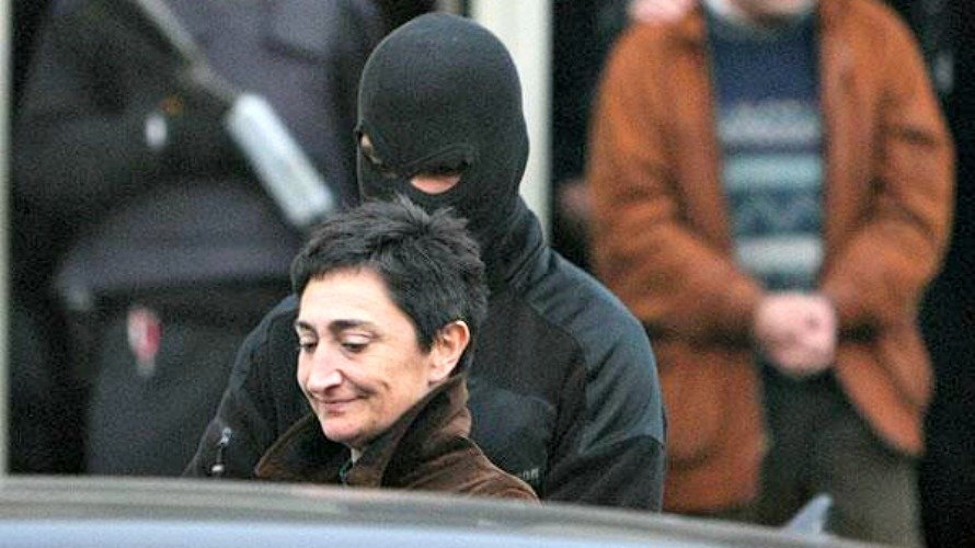 La etarra Elena Beloki al salir de prisión. EFE