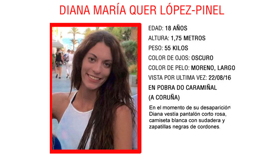 Diana Quer, joven desaparecida en Galicia. Europa Press
