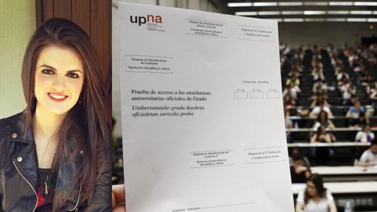Ainhoa Lopez de Goikoetxea Gamboa obtiene la mejor nota de acceso a la UPNA en el curso 2016-2017.