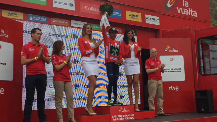 Nairo Quintana sigue al frente de la clasificación general de la Vuelta 2016. Twitter.