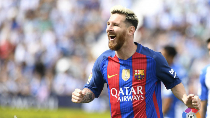 Messi y el Barça se dan una alegría en Butarque. Lfp.