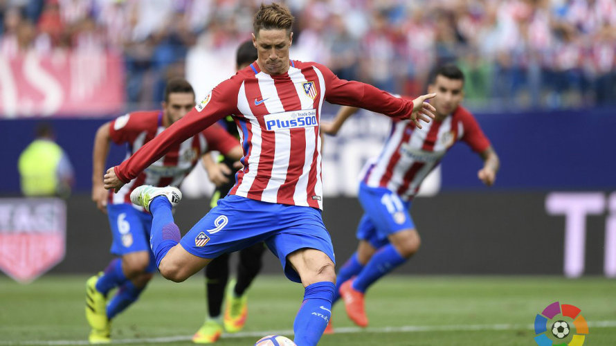 Fernando Torres participó en la goleada del At. Madrid. Twitter La Liga.