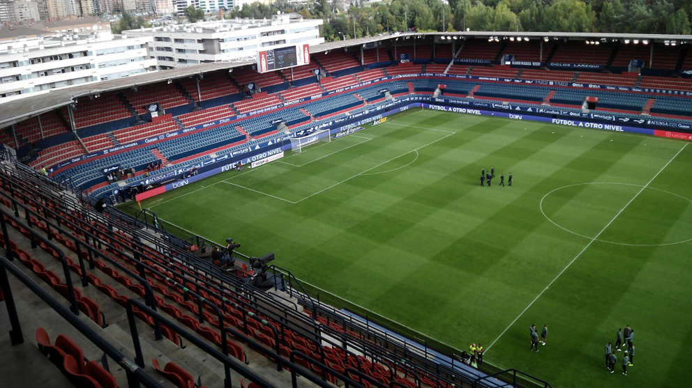 Imagen del estadio de El Sadar antes de disputarse uno de los partidos de Osasuna.