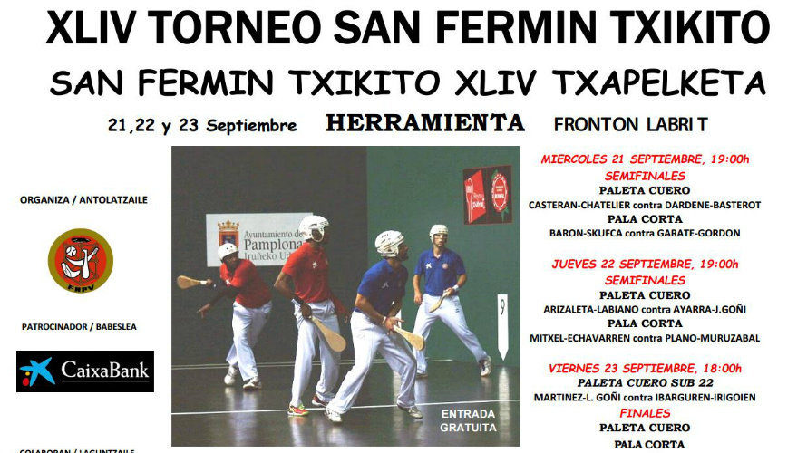 Cartel oficial del torneo San Fermín Txikito.