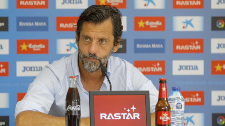 Quique Sánchez Flores dirige al Espanyol. Foto web Espanyol.