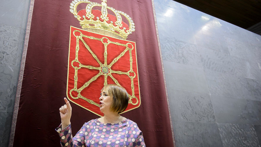 Ainhoa Aznárez, presidenta del Parlamento de Navarra. PABLO LASAOSA 01