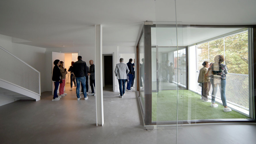Interior de las nuevas viviendas domóticas destinas para realojos en la calle Descalzos de Pamplona.
