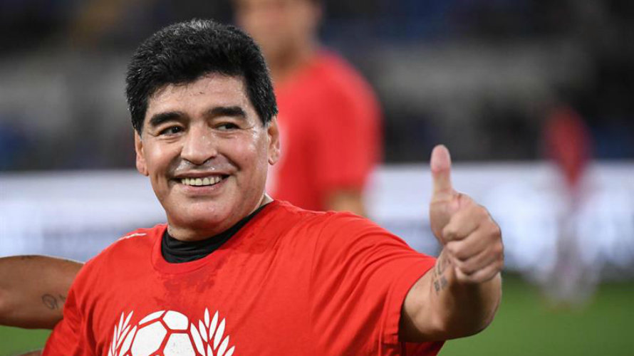 Diego Armando Maradona en un partido benéfico. Efe