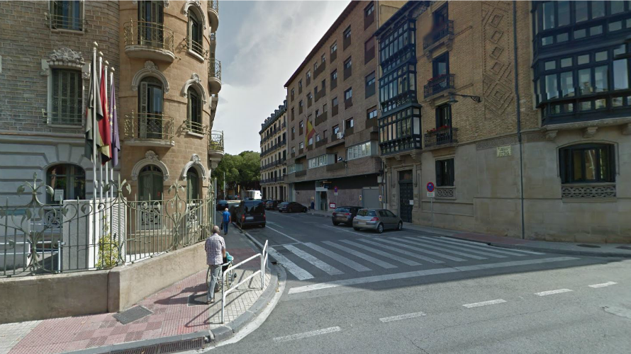 La calle General Chinchilla de Pamplona, donde se encuentran las dependencias de la Policía Nacional en la ciudad. 