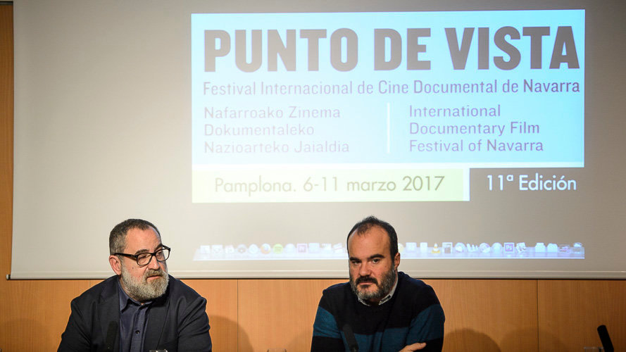 El director general de Cultura, Fernando Pérez, y el director artístico de la iniciativa, Oskar Alegría, presentan en conferencia de prensa la XI Edición del festival Punto de