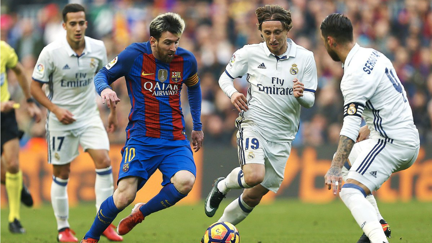 Messi dirigió al Barça ante el Real Madrid. Lfp.