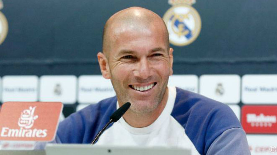 Zinedine Zidane en rueda de prensa. Real Madrid CF.