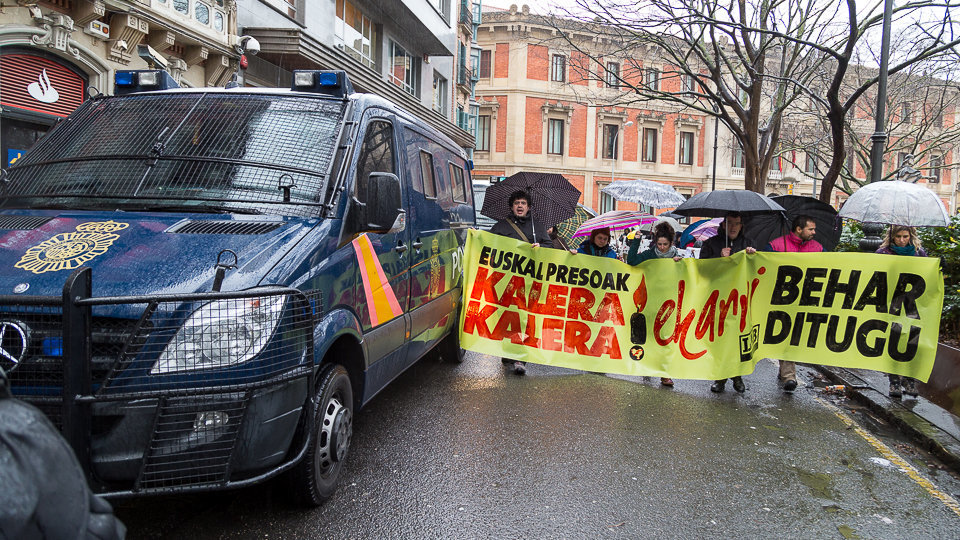 Manifestación de LAB para pedir el acercamiento de los presos de ETA. IÑIGO ALZUGARAY