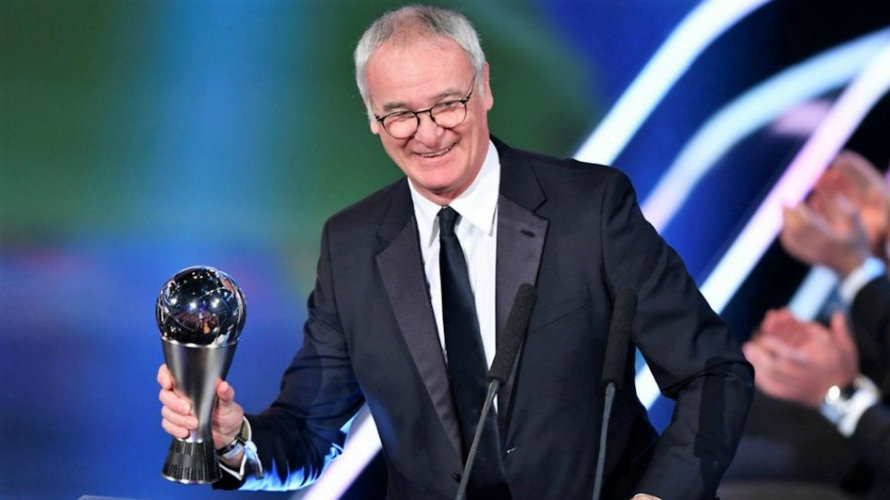 Ranieri fue elegido el mejor entrenador de 2016 en los premios &#34;The Best&#34;.