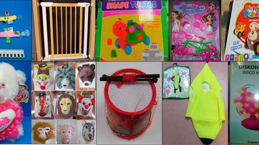 Algunos de los juguetes y productos para niños retirados o que han tenido que ser modificados.