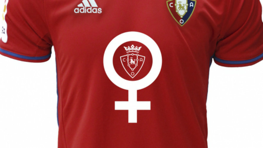 Símbolo femenino en la camiseta de Osasuna. Foto CA Osasuna.