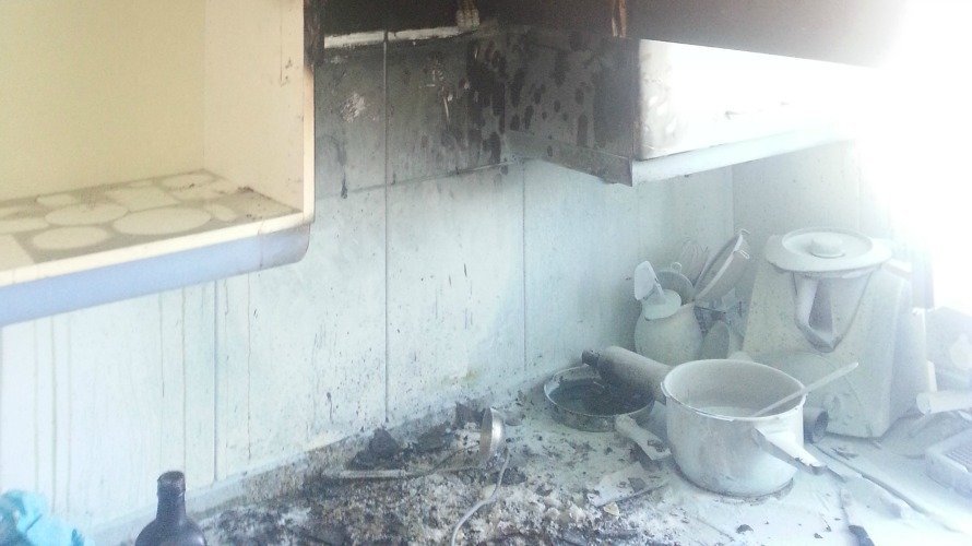 Incendio en la cocina de la Chantrea calcinada. PMUNICIPAL