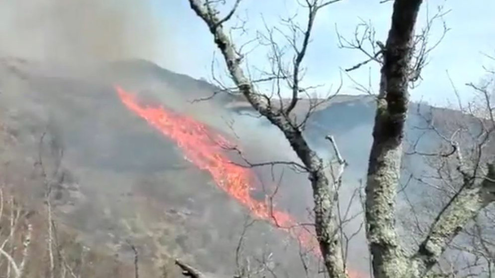 Incendio en Errazu que ha afectado ya a 200 hectáreas de una reserva natural BOMBEROS DE NAVARRA