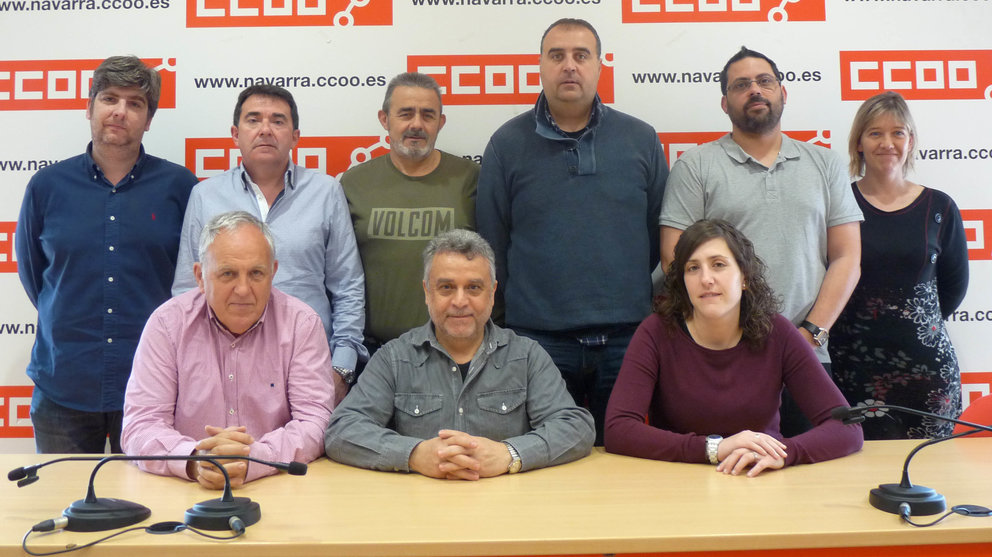 Los miembros de la nueva estructura organizativa de la Comisión Ejecutiva de CCOO de Industria de Navarra CEDIDA