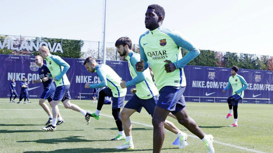 Entrenamiento del equipo azulgrana. Foto web FC Barcelona.
